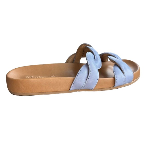 NWOB Madewell The Walker Slide-on Leather Sandal Serene Blue Size 7.5 ND961 - Picture 3 of 10